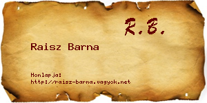 Raisz Barna névjegykártya